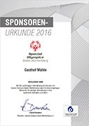 Sponsoren-Urkunde 2016